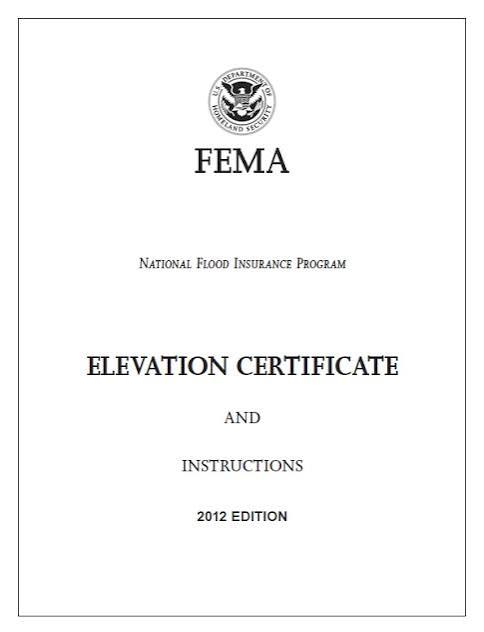 FEMA Elevation Certificate cover page